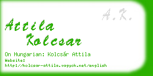 attila kolcsar business card