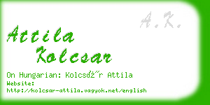 attila kolcsar business card